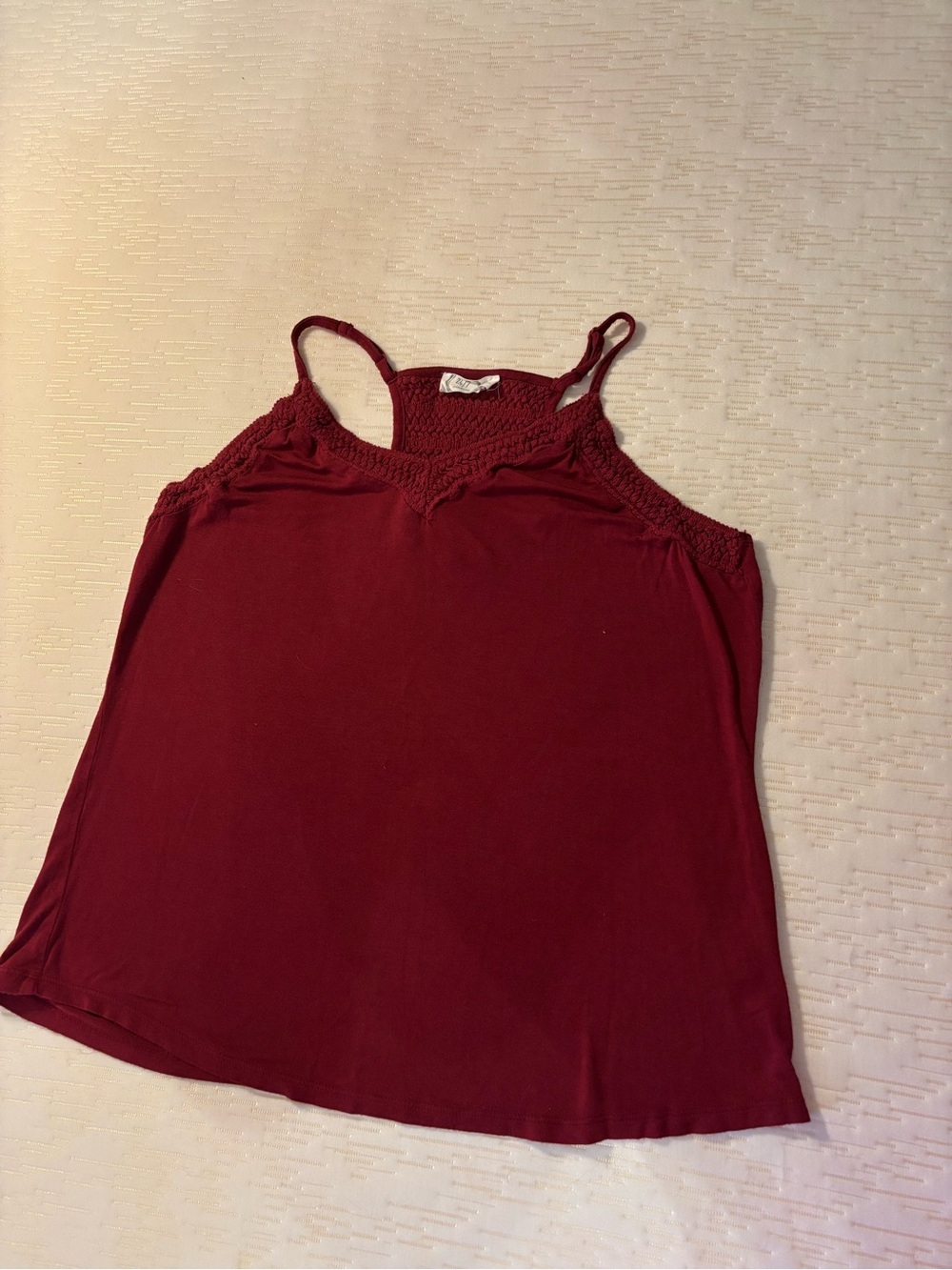 Maurices Burgundy Crochet Yoke Camisole